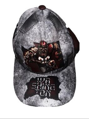Graphic Football Washington Redskins Snapback Cap in Grey and Burgundy
